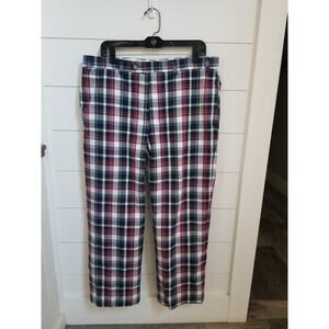 Brooks Brothers 346 Madison Fit Pants Mens 38x30 Cotton Plaid Navy Red